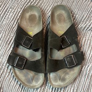 Mens Birkenstock Suede Arizona Sandals